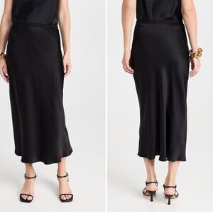 ANINE BING Bar Silk Skirt Black